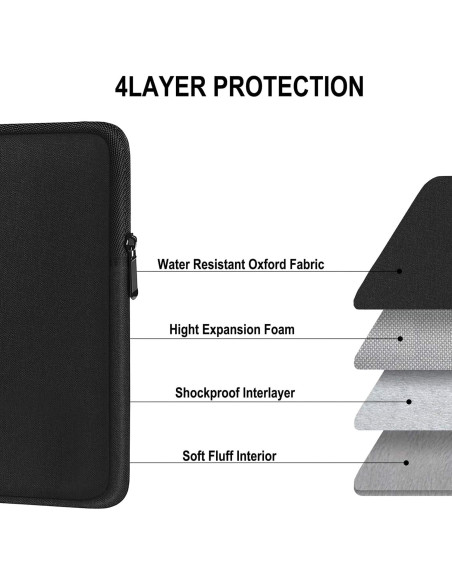 Funda para Laptop 14" AREYTECO Negra Resistente al Agua
