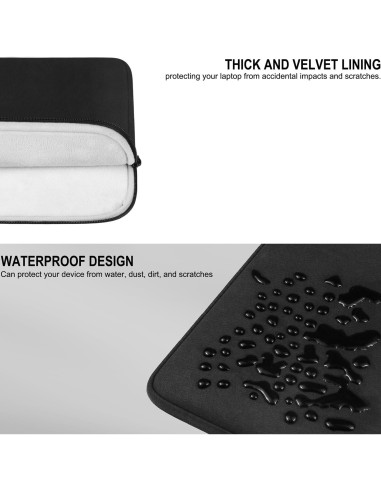 Funda para Laptop 14" AREYTECO Negra Resistente al Agua