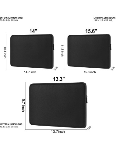 Funda para Laptop 14" AREYTECO Negra Resistente al Agua