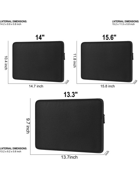 Funda para Laptop 14" AREYTECO Negra Resistente al Agua