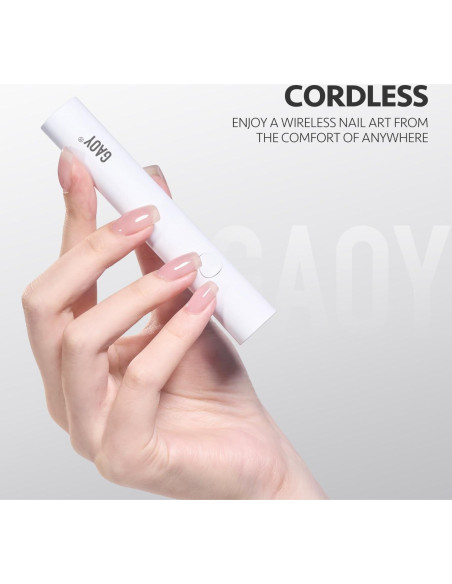Lámpara de Uñas Inalámbrica GAOY UV Portátil Blanca 14.1cm