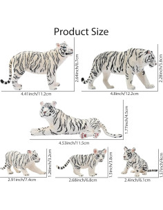Set de Figuras de Tigres Blancos TOYMANY 6PCS 10 cm 2