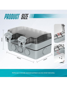 Caja de Salida Exterior Impermeable IP66 Hilictokt con Cable 3m 2