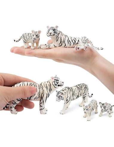 Set de Figuras de Tigres Blancos TOYMANY 6PCS 10 cm