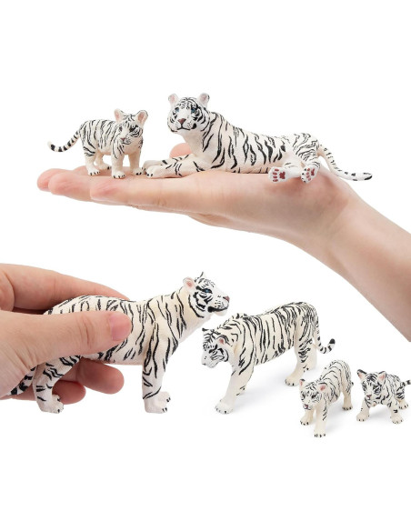 Set de Figuras de Tigres Blancos TOYMANY 6PCS 10 cm