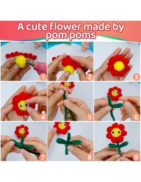 Pompones Negros IOOLEEM 300pcs 2.5cm para Manualidades