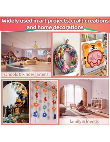 Pompones Negros IOOLEEM 300pcs 2.5cm para Manualidades