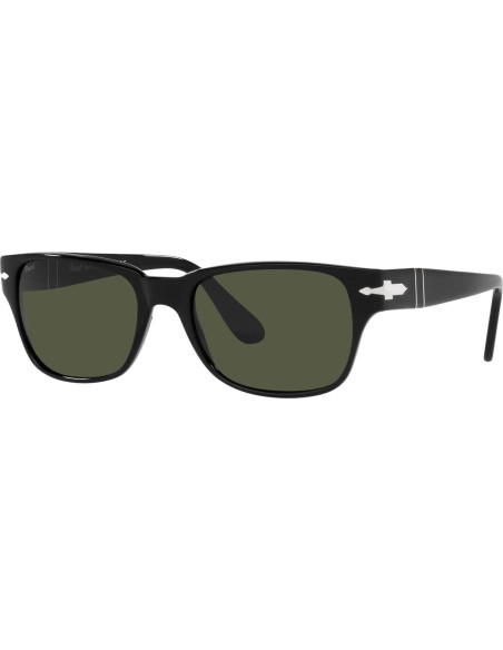 Gafas de sol rectangulares Persol PO3288S negras con lentes verdes Gafas de sol rectangulares Persol PO3288S negras con lentes verdes