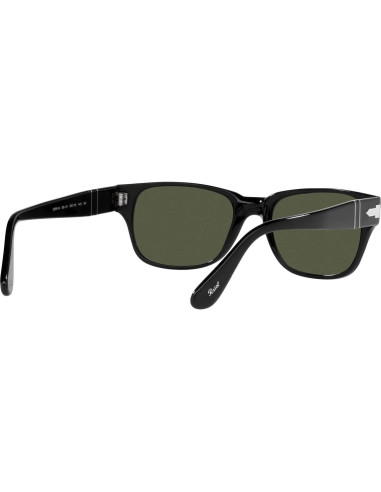 Gafas de sol rectangulares Persol PO3288S negras con lentes verdes