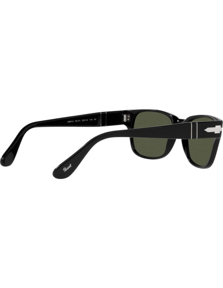 Gafas de sol rectangulares Persol PO3288S negras con lentes verdes Gafas de sol rectangulares Persol PO3288S negras con lentes verdes
