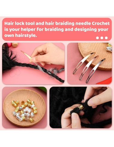 Set de Ganchos para Dreadlocks QMNNMA - 6 Piezas, Acero Inoxidable