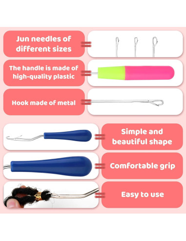 Set de Ganchos para Dreadlocks QMNNMA - 6 Piezas, Acero Inoxidable