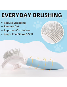 Cepillo Autolimpiante Vimfashi para Perros y Gatos Azul 2