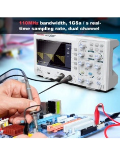 Osciloscopio Digital HANMATEK DOS1102 110MHz 2 Canales 7" 2