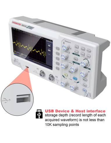 Osciloscopio Digital HANMATEK DOS1102 110MHz 2 Canales 7"