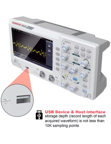 Osciloscopio Digital HANMATEK DOS1102 110MHz 2 Canales 7"
