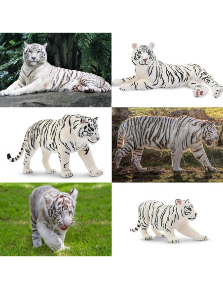 Set de Figuras de Tigres Blancos TOYMANY 6PCS 10 cm