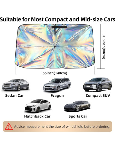 Sombra Solar Aokway FY01 para Parabrisas de Coche 139.7x80 cm