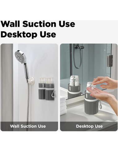 Botellas de Viaje VOGOGE 4x55ml Aprobadas por TSA con Ventosas