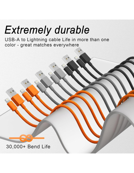 Cable de Carga Rápida Lightning YEFOOT 1.8m Certificado MFi Cable de Carga Rápida Lightning YEFOOT 1.8m Certificado MFi