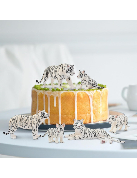 Set de Figuras de Tigres Blancos TOYMANY 6PCS 10 cm