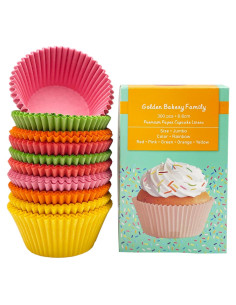 Forros de Cupcake Jumbo 300 pcs Arcoíris GoldenBakeryFamily