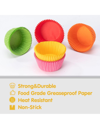 Forros de Cupcake Jumbo 300 pcs Arcoíris GoldenBakeryFamily