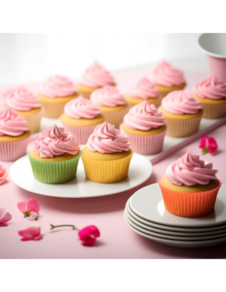 Forros de Cupcake Jumbo 300 pcs Arcoíris GoldenBakeryFamily