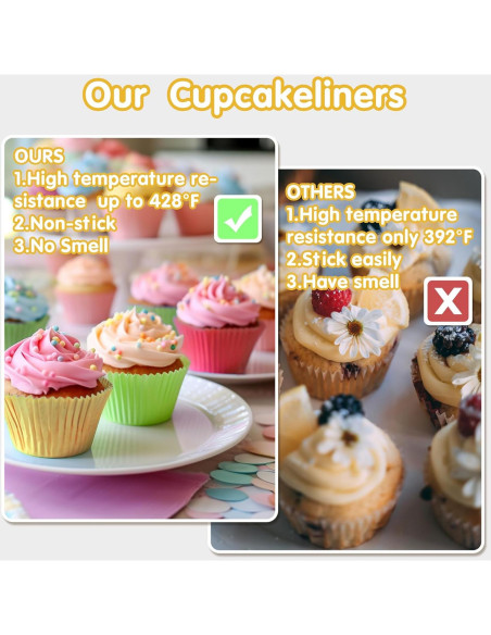 Forros de Cupcake Jumbo 300 pcs Arcoíris GoldenBakeryFamily