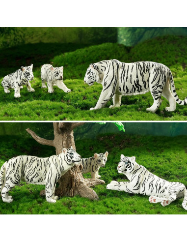 Set de Figuras de Tigres Blancos TOYMANY 6PCS 10 cm