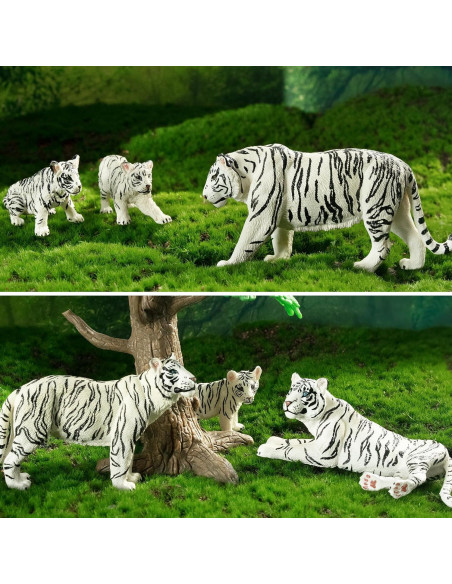 Set de Figuras de Tigres Blancos TOYMANY 6PCS 10 cm