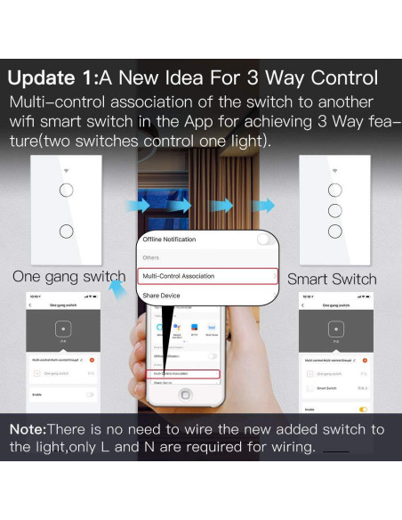 Interruptor de Luz Inteligente MoesGo WiFi 1 Gang Blanco Interruptor de Luz Inteligente MoesGo WiFi 1 Gang Blanco