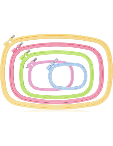 Juego de Aros de Bordado Rectangulares QLOUNI 5 Piezas