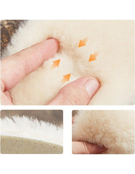 Plantillas de Piel de Oveja para Mujeres - 2 Pares, US 35-44