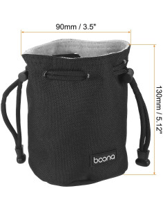 Funda de Lente Suave PATIKIL 13x9 cm Algodón Negro 2