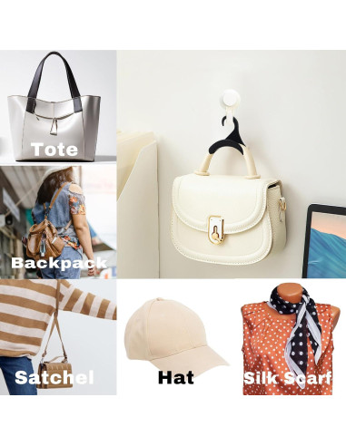 12 Perchas para Bolsos Naturahand - Organizador de Almacenamiento