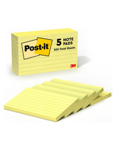 Notas Adhesivas Post-it Amarillo Canario 7.6 x 12.7 cm 5 Blocs