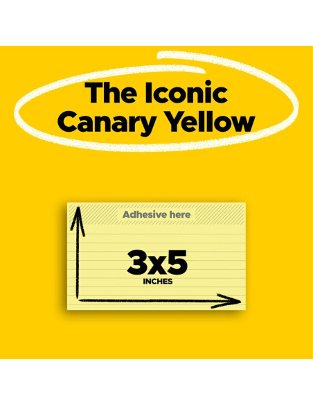 Notas Adhesivas Post-it Amarillo Canario 7.6 x 12.7 cm 5 Blocs