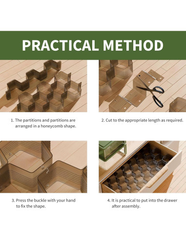 Separador de Cajones Ajustable Kocuos Negro para Ropa Interior