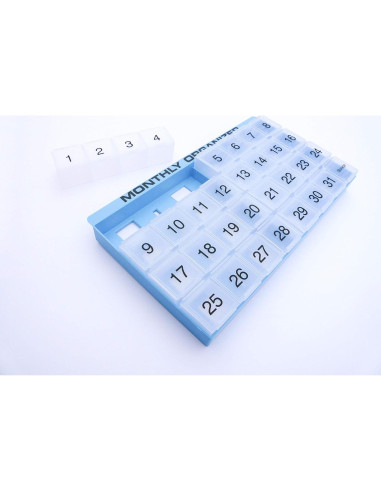 Organizador de Pastillas Mensual Promed 31 Compartimentos Azul