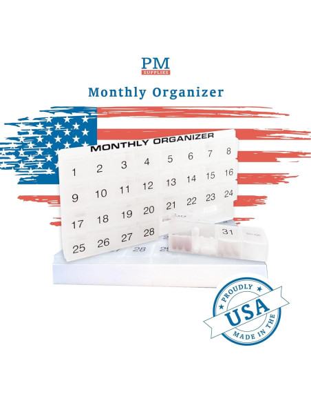 Organizador de Pastillas Mensual Promed 31 Compartimentos Azul