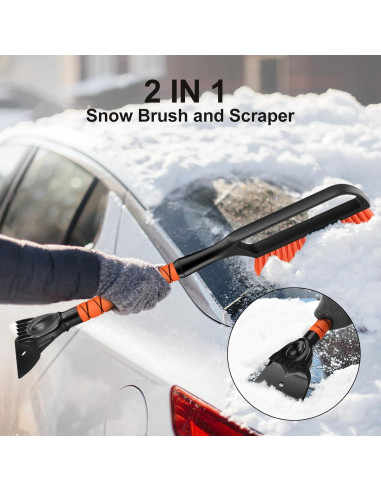 Cepillo de Nieve y Raspador de Hielo Odoland 27" Naranja