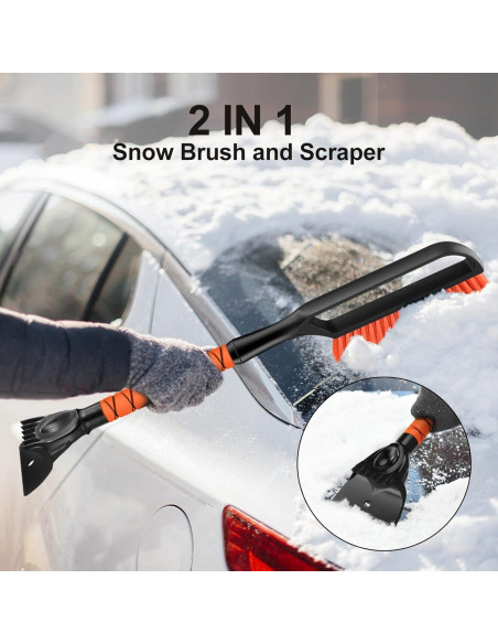 Cepillo de Nieve y Raspador de Hielo Odoland 27" Naranja