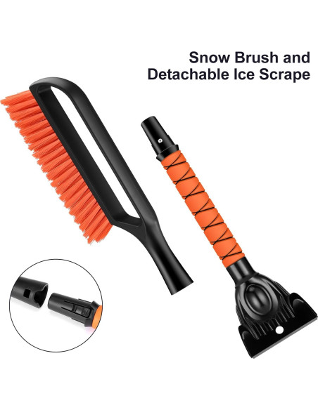 Cepillo de Nieve y Raspador de Hielo Odoland 27" Naranja