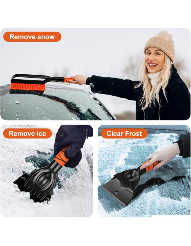 Cepillo de Nieve y Raspador de Hielo Odoland 27" Naranja