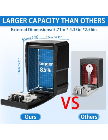 Caja de Llave BKNOOU Grande con Combinación 4 Dígitos para Montaje en Pared