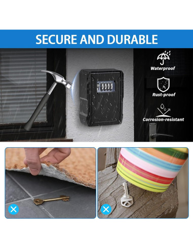 Caja de Llave BKNOOU Grande con Combinación 4 Dígitos para Montaje en Pared