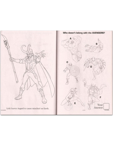 Libro para Colorear Marvel Avengers con Stickers 25 Páginas Libro para Colorear Marvel Avengers con Stickers 25 Páginas