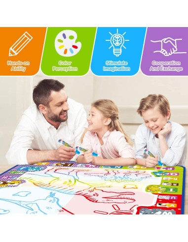 Alfombrilla Mágica de Dibujo de Agua Jasonwell 79x79 cm