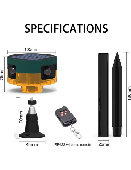Alarma Solar de Movimiento QXMH para Exteriores 129dB